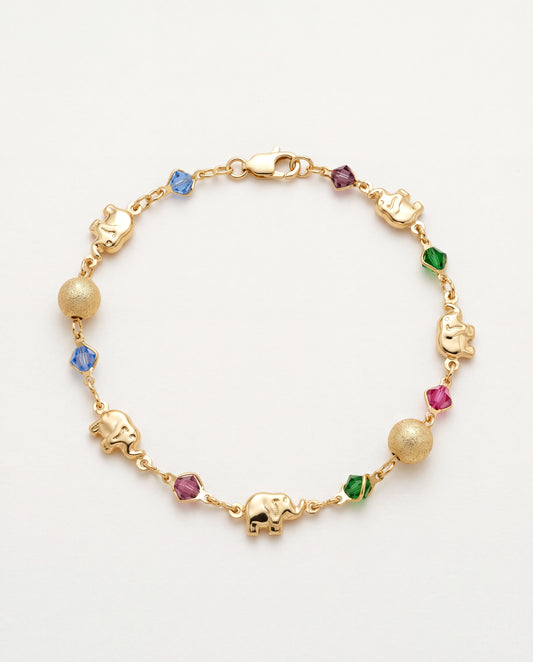 18KT Gold Filled Bracelets, Gold Filled Elephant Bracelet | 18K Lucky Charm Jewelry in 7" & 7.5" Sizes by HAUS OF MONOGRAM