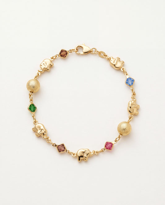 18KT Gold Filled Bracelets, Gold Filled Elephant Bracelet | 18K Lucky Charm Jewelry in 7" & 7.5" Sizes by HAUS OF MONOGRAM