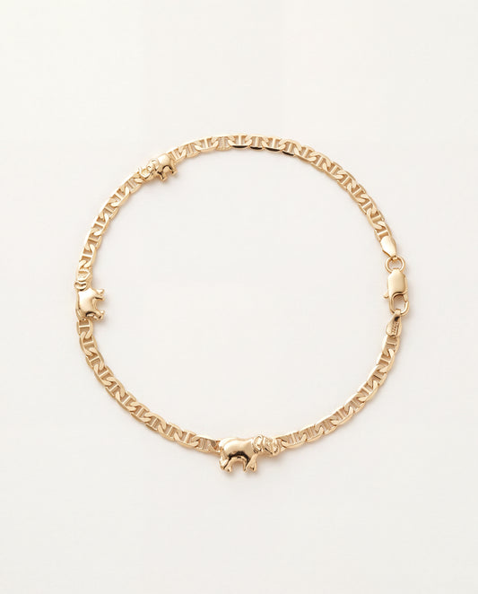 Gold Filled Elephant Bracelet