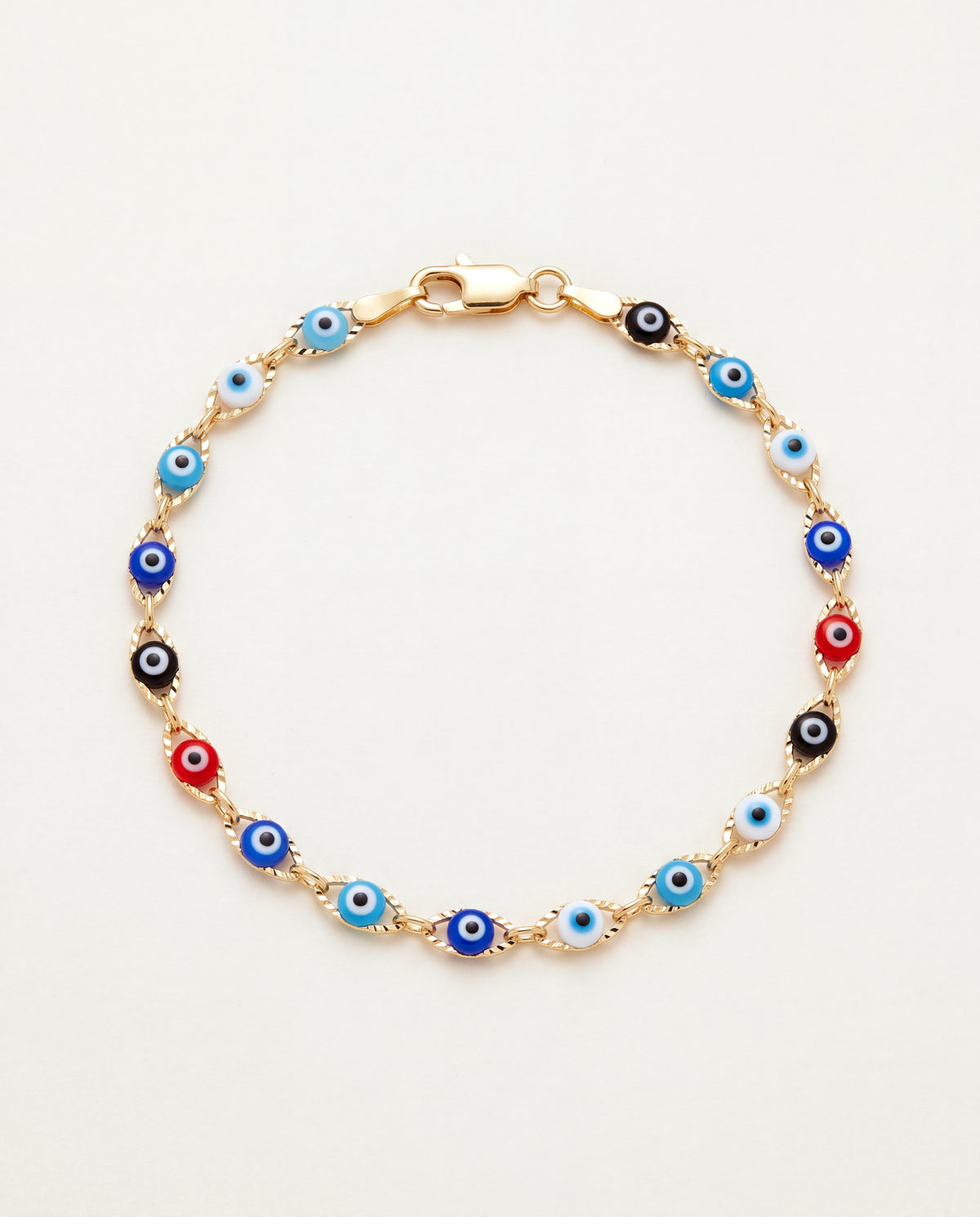 18KT Gold Filled Anklets, Gold Filled Evil Eye Anklet | Size: 10" | 3.5mm Charm by HAUS OF MONOGRAM