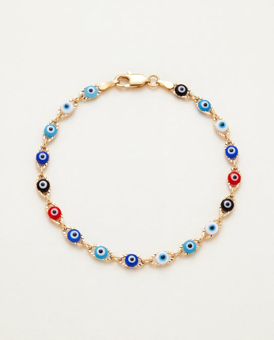 18KT Gold Filled Anklets, Gold Filled Evil Eye Anklet | Size: 10" | 3.5mm Charm by HAUS OF MONOGRAM