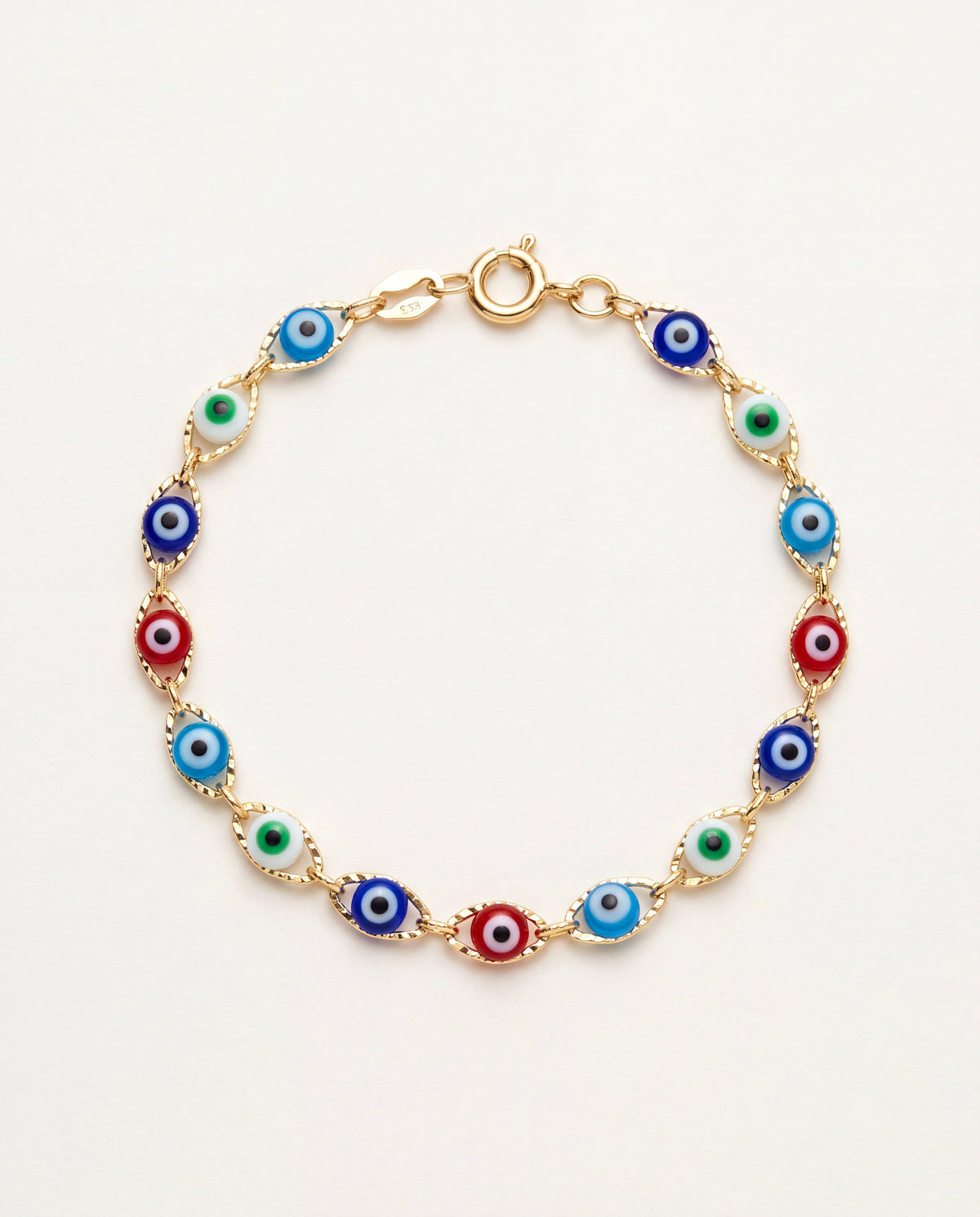 18KT Gold Filled Anklets, Gold Filled Evil Eye Anklet | Size: 9.5" | 3.5mm Evil Eye Charm by HAUS OF MONOGRAM