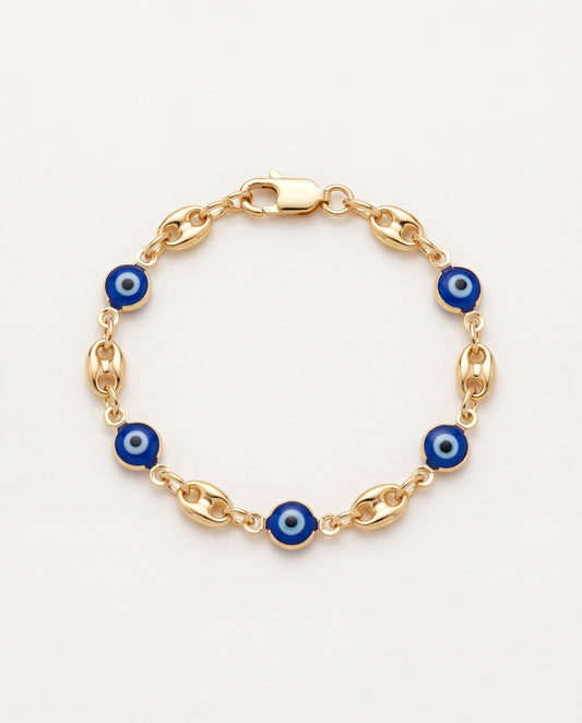 18KT Gold Filled Bracelets, Gold Filled Evil Eye Bracelet | 18kt Dainty Protective Charm by HAUS OF MONOGRAM