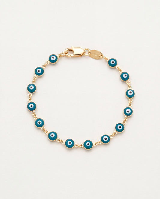 18KT Gold Filled Bracelets, Gold Filled Evil Eye Bracelet | Dainty Protection | by HAUS OF MONOGRAM