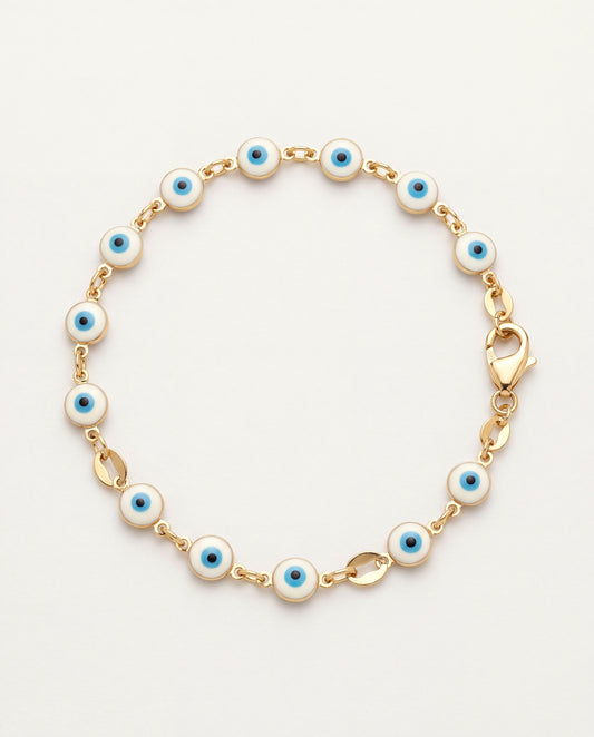 18KT Gold Filled Bracelets, Gold Filled Evil Eye Bracelet | Protection Jewelry for Women by HAUS OF MONOGRAM