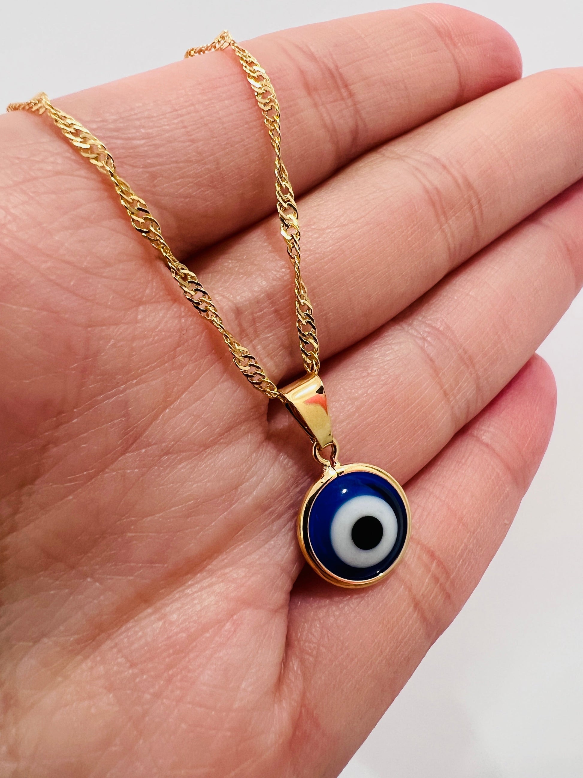 18KT Gold Filled Necklaces, Gold Filled Evil Eye Charm Necklace | Protective Elegance in 18kt Gold by HAUS OF MONOGRAM