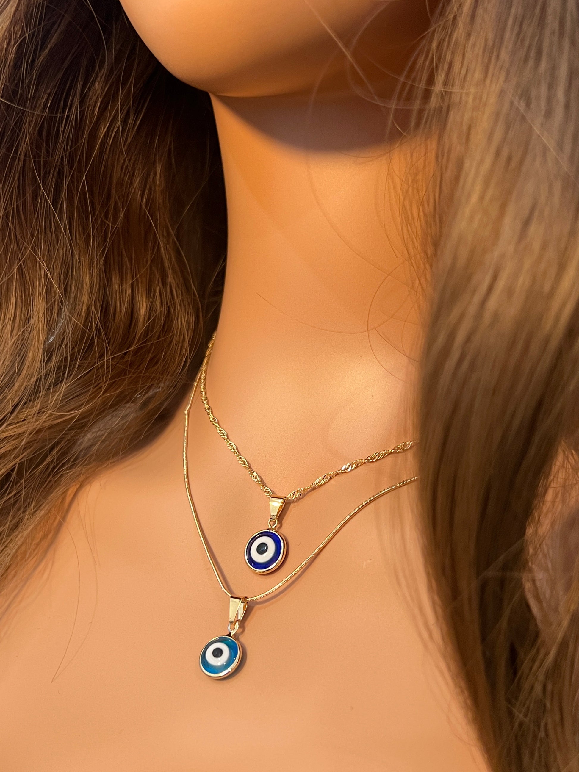 18KT Gold Filled Necklaces, Gold Filled Evil Eye Charm Necklace | Protective Elegance in 18kt Gold by HAUS OF MONOGRAM