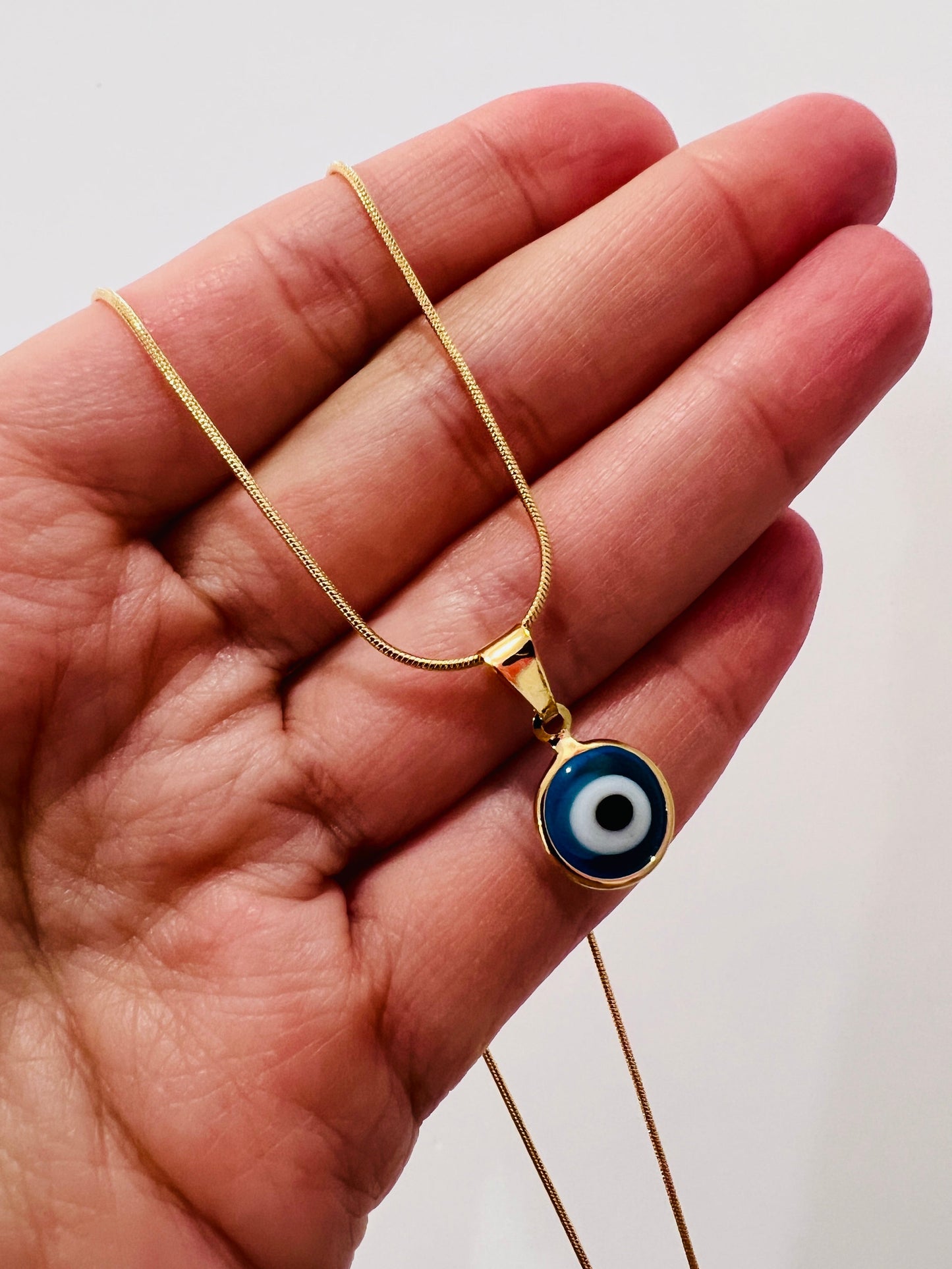 18KT Gold Filled Necklaces, Gold Filled Evil Eye Charm Necklace | Protective Elegance in 18kt Gold by HAUS OF MONOGRAM