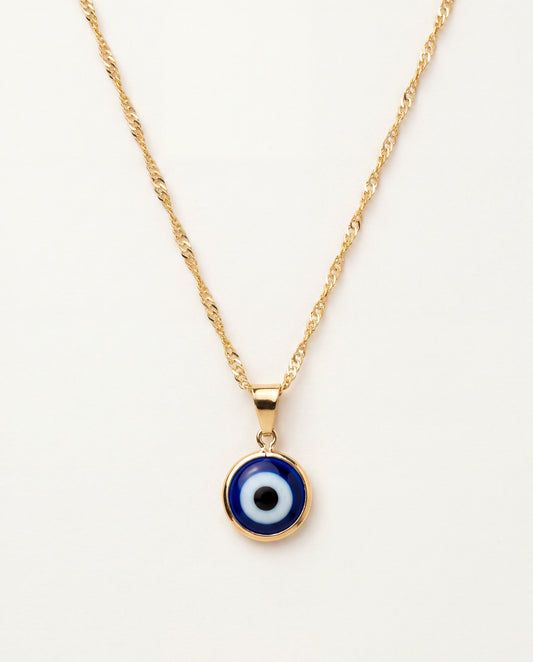 18KT Gold Filled Necklaces, Gold Filled Evil Eye Charm Necklace | Protective Elegance in 18kt Gold by HAUS OF MONOGRAM
