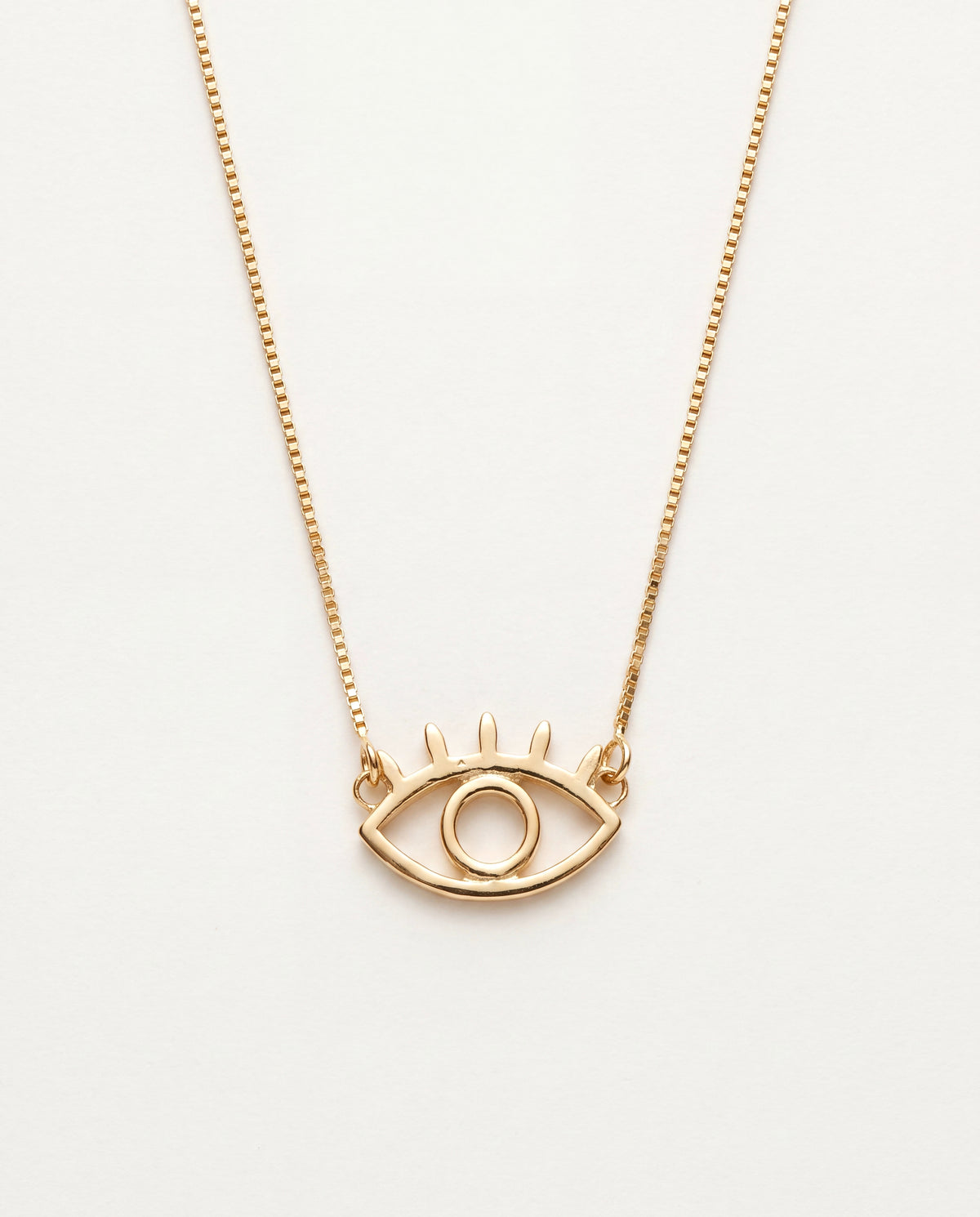 18KT Gold Filled Necklaces, Gold Filled Evil Eye Necklace | 17.5" Protective Charm by HAUS OF MONOGRAM