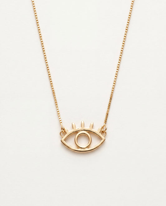18KT Gold Filled Necklaces, Gold Filled Evil Eye Necklace | 17.5" Protective Charm by HAUS OF MONOGRAM