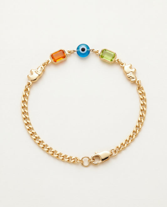 18KT Gold Filled Bracelets, Gold Filled Evil Eye Elephant Bracelet – 7" or 7.5" | Protective Charm Jewelry by HAUS OF MONO...