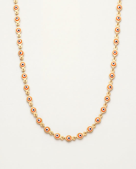18KT Gold Filled Necklaces, Gold Filled Evil Eye Necklace | 5mm Layering Necklace by HAUS OF MONOGRAM