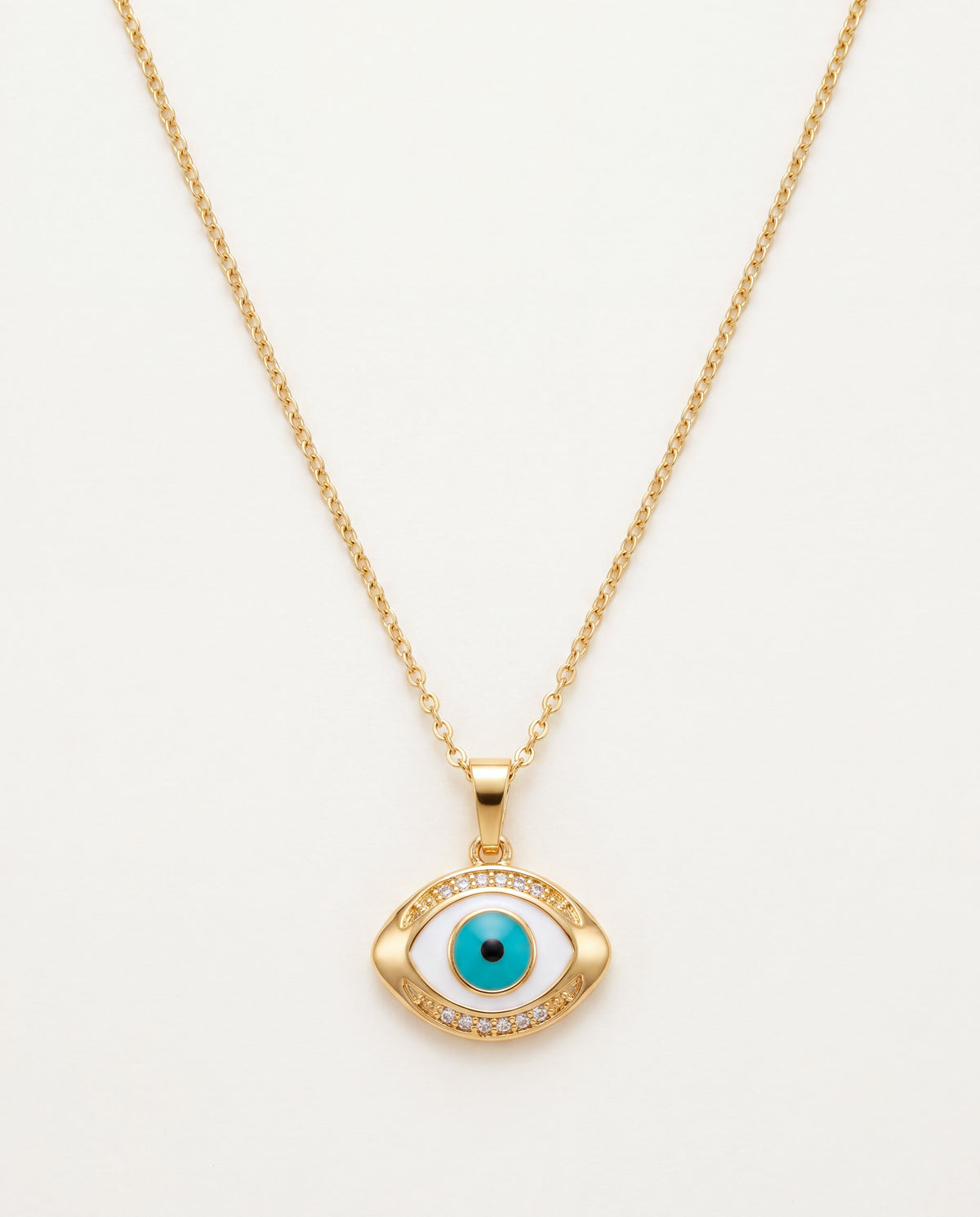 18KT Gold Filled Necklaces, Gold Filled Evil Eye Necklace | Dainty Spiritual Amulet by HAUS OF MONOGRAM
