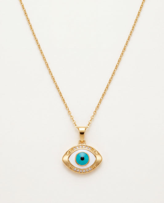 18KT Gold Filled Necklaces, Gold Filled Evil Eye Necklace | Dainty Spiritual Amulet by HAUS OF MONOGRAM