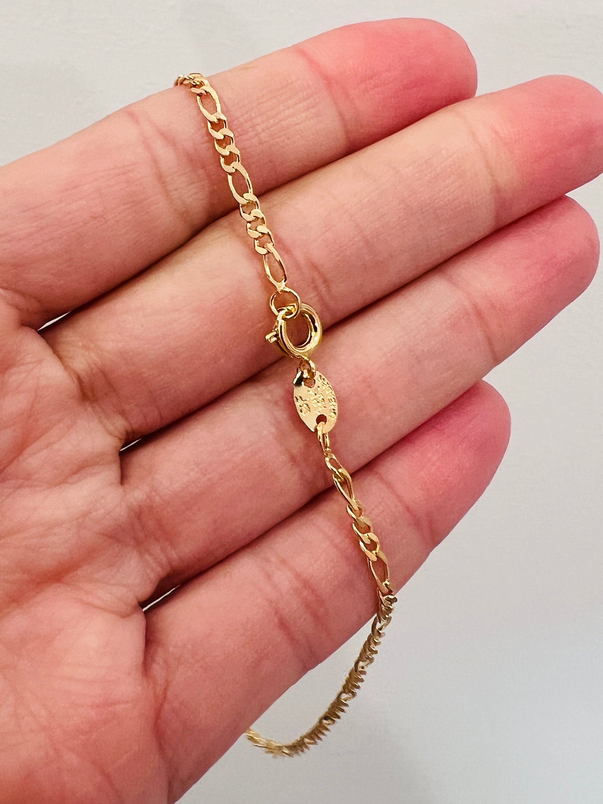 18KT Gold Filled Bracelets, Gold Filled Figaro Bracelet | 2mm Dainty Chain | Waterproof by HAUS OF MONOGRAM