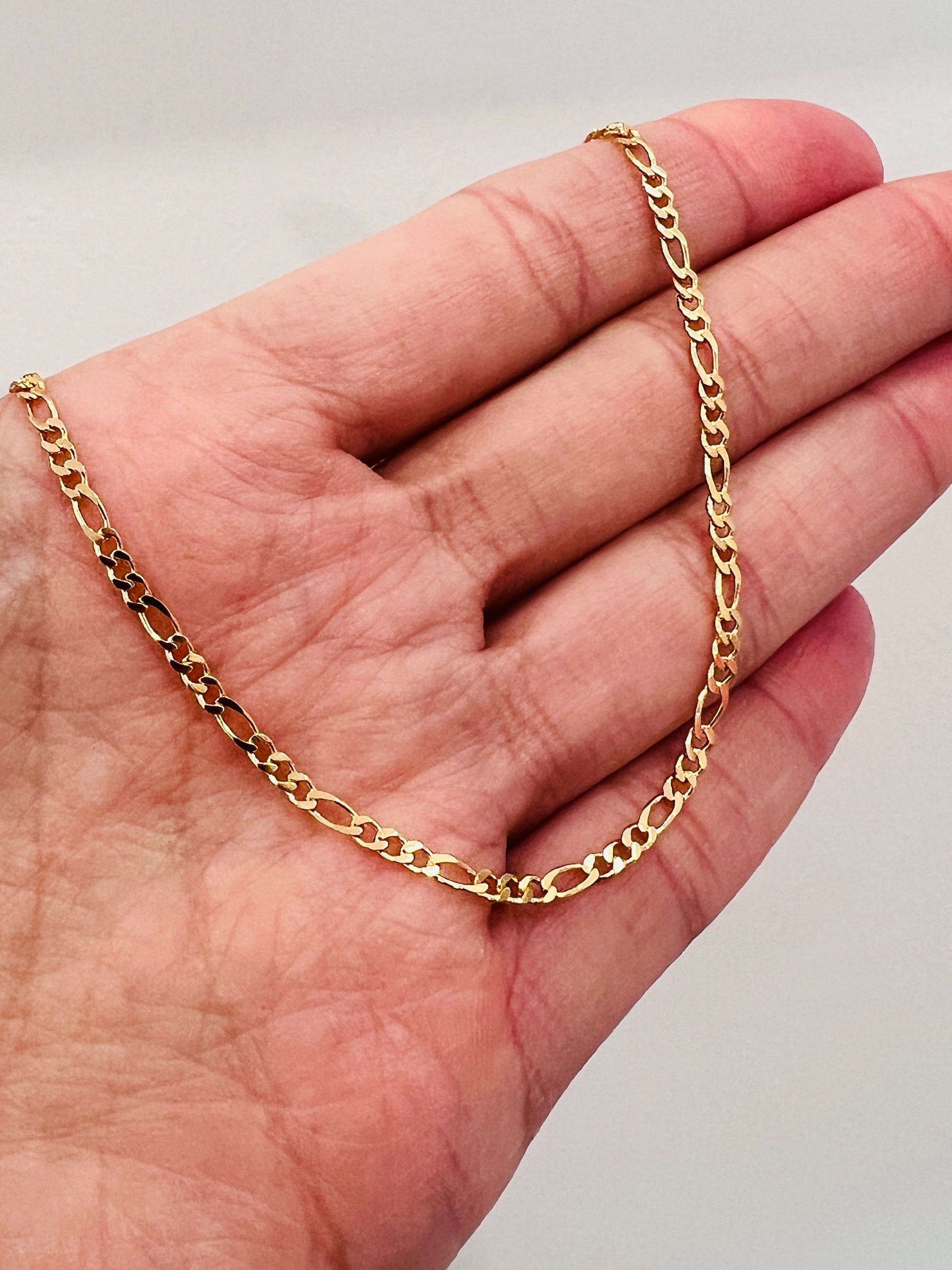 18KT Gold Filled Bracelets, Gold Filled Figaro Bracelet | 2mm Dainty Chain | Waterproof by HAUS OF MONOGRAM