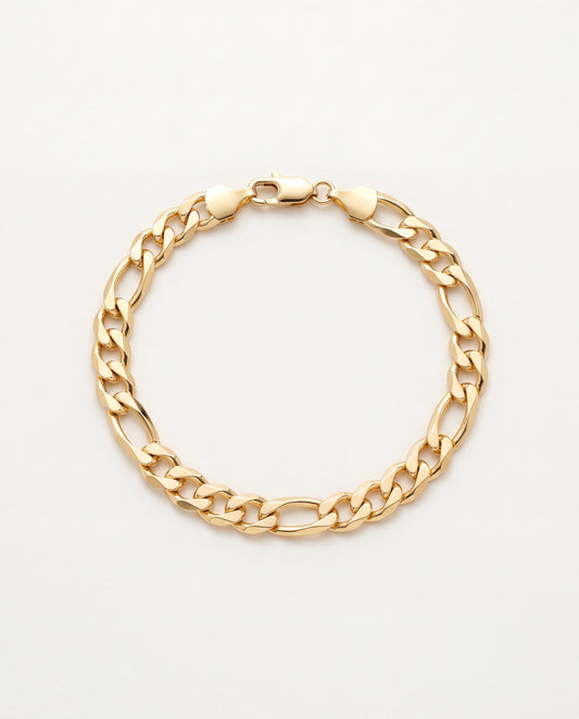 18KT Gold Filled Bracelets, Gold Filled Figaro Bracelet | 5mm Bold Classic Gold Chain by HAUS OF MONOGRAM