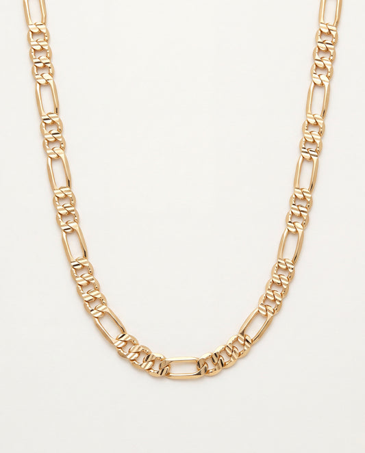 18KT Gold Filled Necklaces, Gold Filled Figaro Chain | 5.5mm Beveled | 18–30 Inch by HAUS OF MONOGRAM