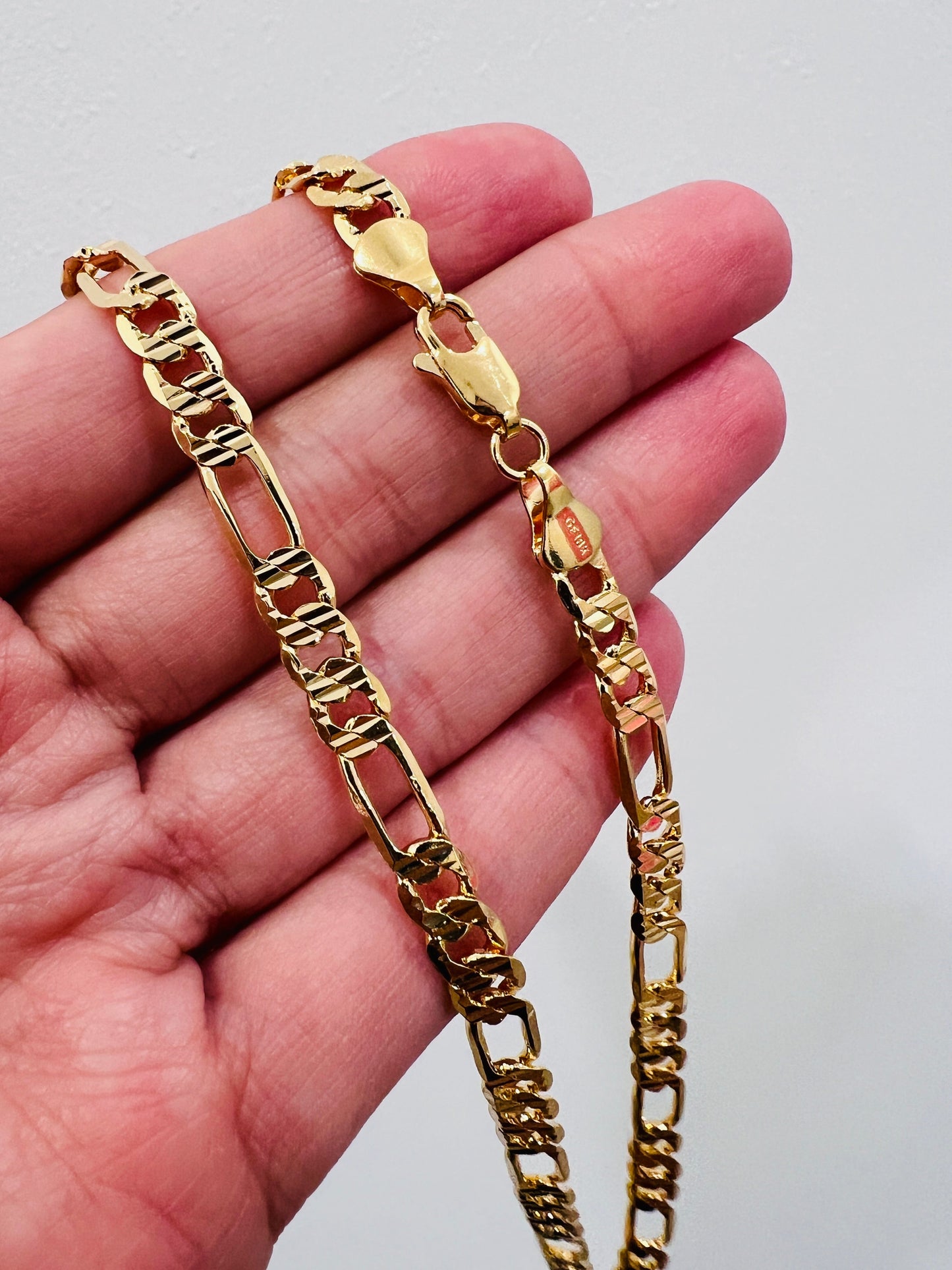 18KT Gold Filled Necklaces, Gold Filled Figaro Chain | 5.5mm Beveled | 18–30 Inch by HAUS OF MONOGRAM