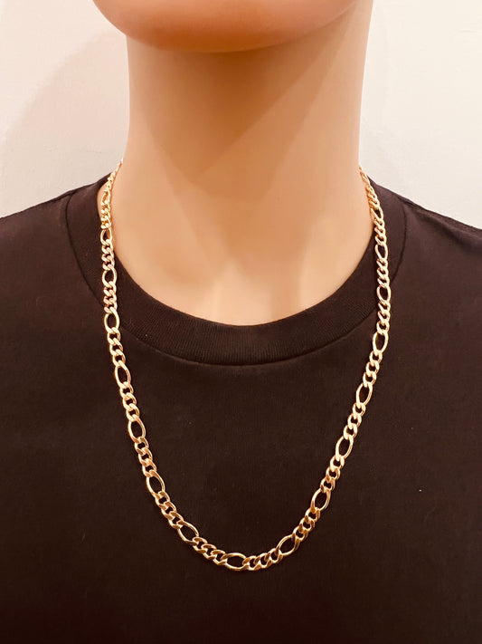 18KT Gold Filled Necklaces, Gold Filled Figaro Chain | 6mm Width | 20–24 Inch Length by HAUS OF MONOGRAM