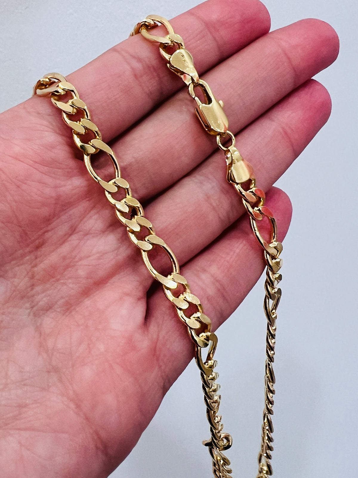 18KT Gold Filled Necklaces, Gold Filled Figaro Chain | 6mm Width | 20–24 Inch Length by HAUS OF MONOGRAM