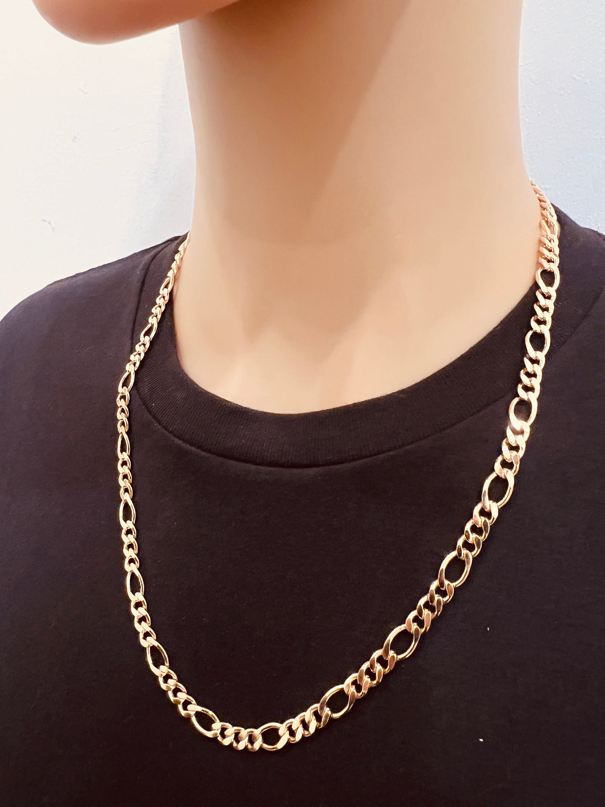 18KT Gold Filled Necklaces, Gold Filled Figaro Chain | 6mm Width | 20–24 Inch Length by HAUS OF MONOGRAM