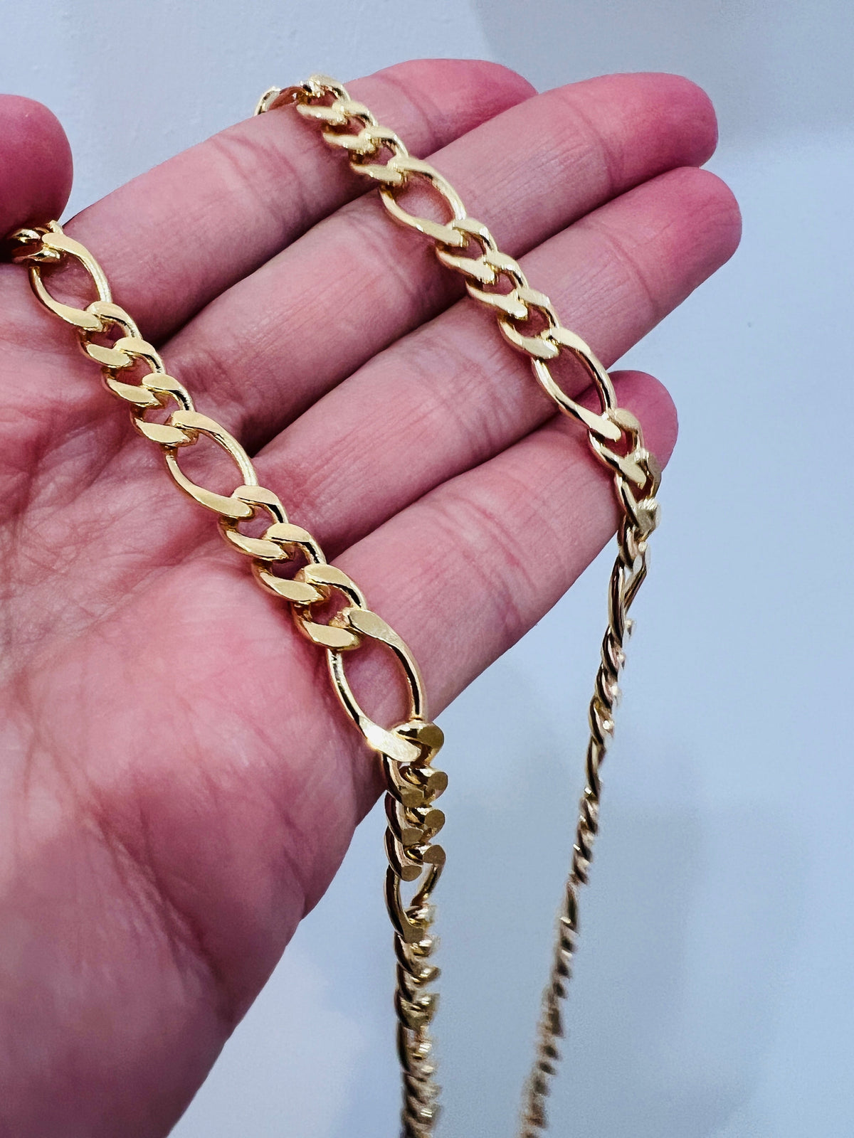 18KT Gold Filled Necklaces, Gold Filled Figaro Chain | 6mm Width | 20–24 Inch Length by HAUS OF MONOGRAM