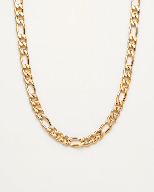 18KT Gold Filled Necklaces, Gold Filled Figaro Chain | 7mm Wide | 20–24 Inch Options by HAUS OF MONOGRAM