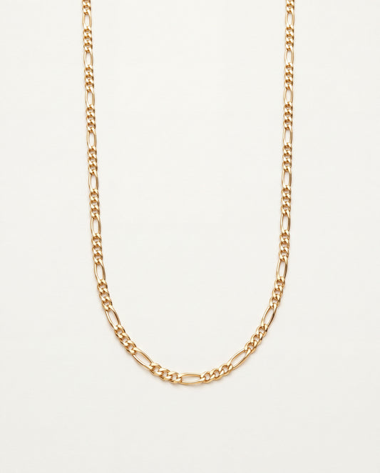 18KT Gold Filled Necklaces, Gold Filled Figaro Necklace | 1mm Dainty Chain | 14–24 by HAUS OF MONOGRAM