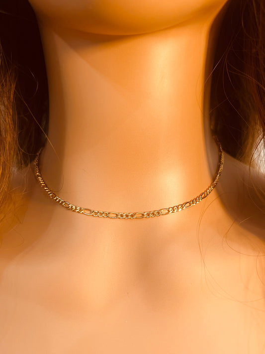 18KT Gold Filled Necklaces, Gold Filled Figaro Necklace | 2.5mm Chain Everyday by HAUS OF MONOGRAM