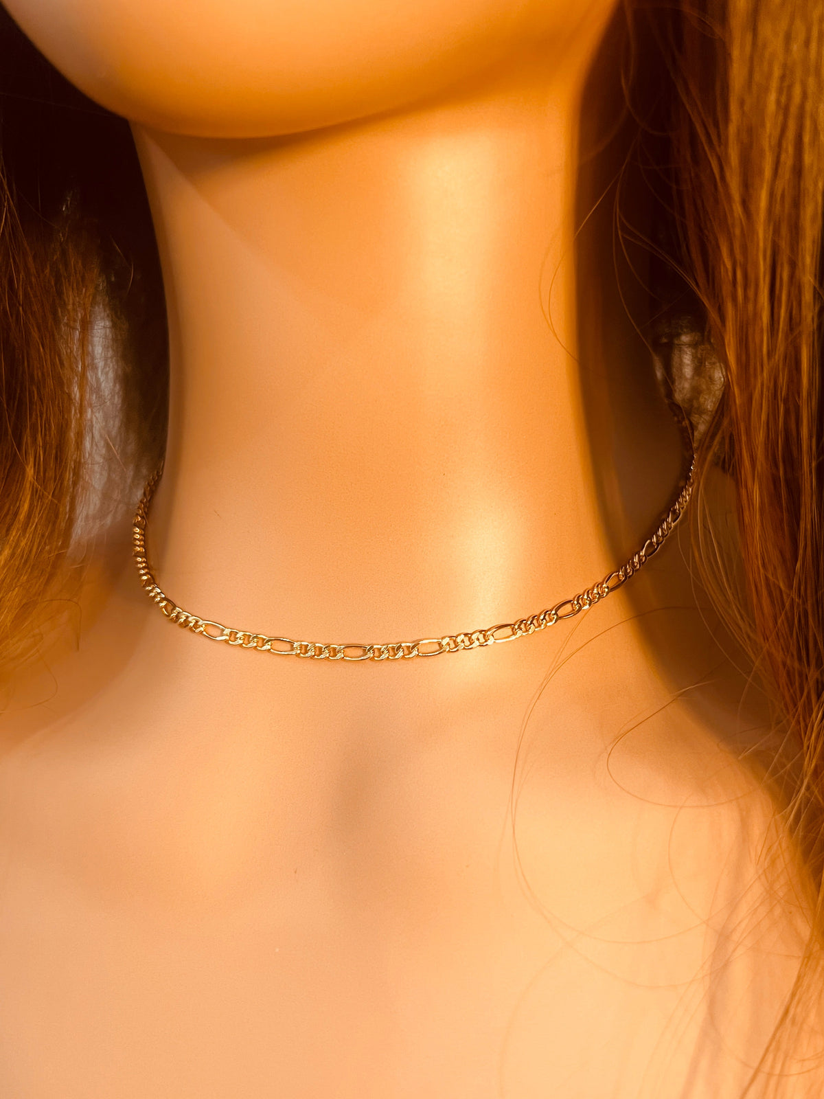 18KT Gold Filled Necklaces, Gold Filled Figaro Necklace | 2.5mm Chain Everyday by HAUS OF MONOGRAM