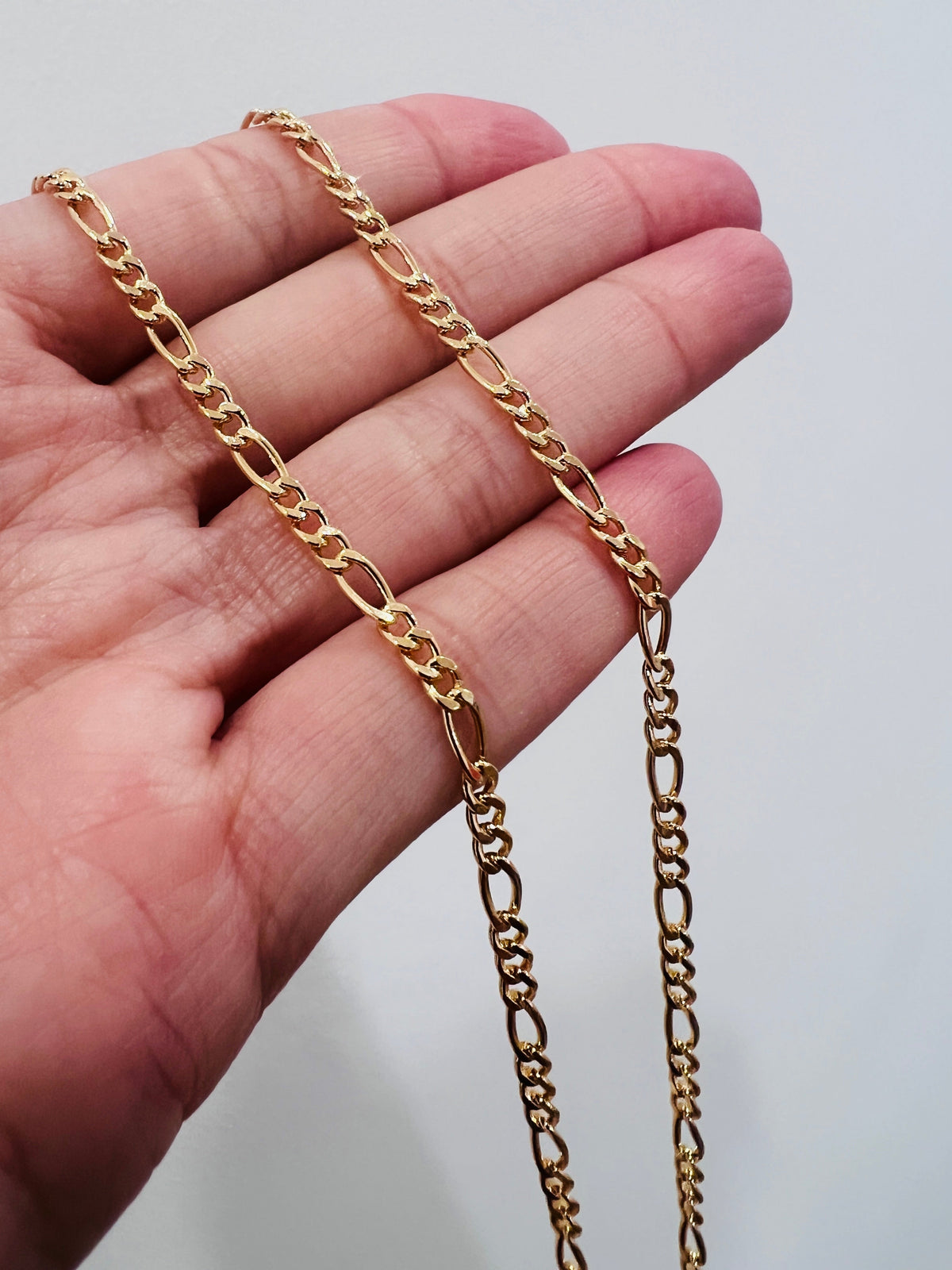 18KT Gold Filled Necklaces, Gold Filled Figaro Necklace | 2.5mm Chain Everyday by HAUS OF MONOGRAM
