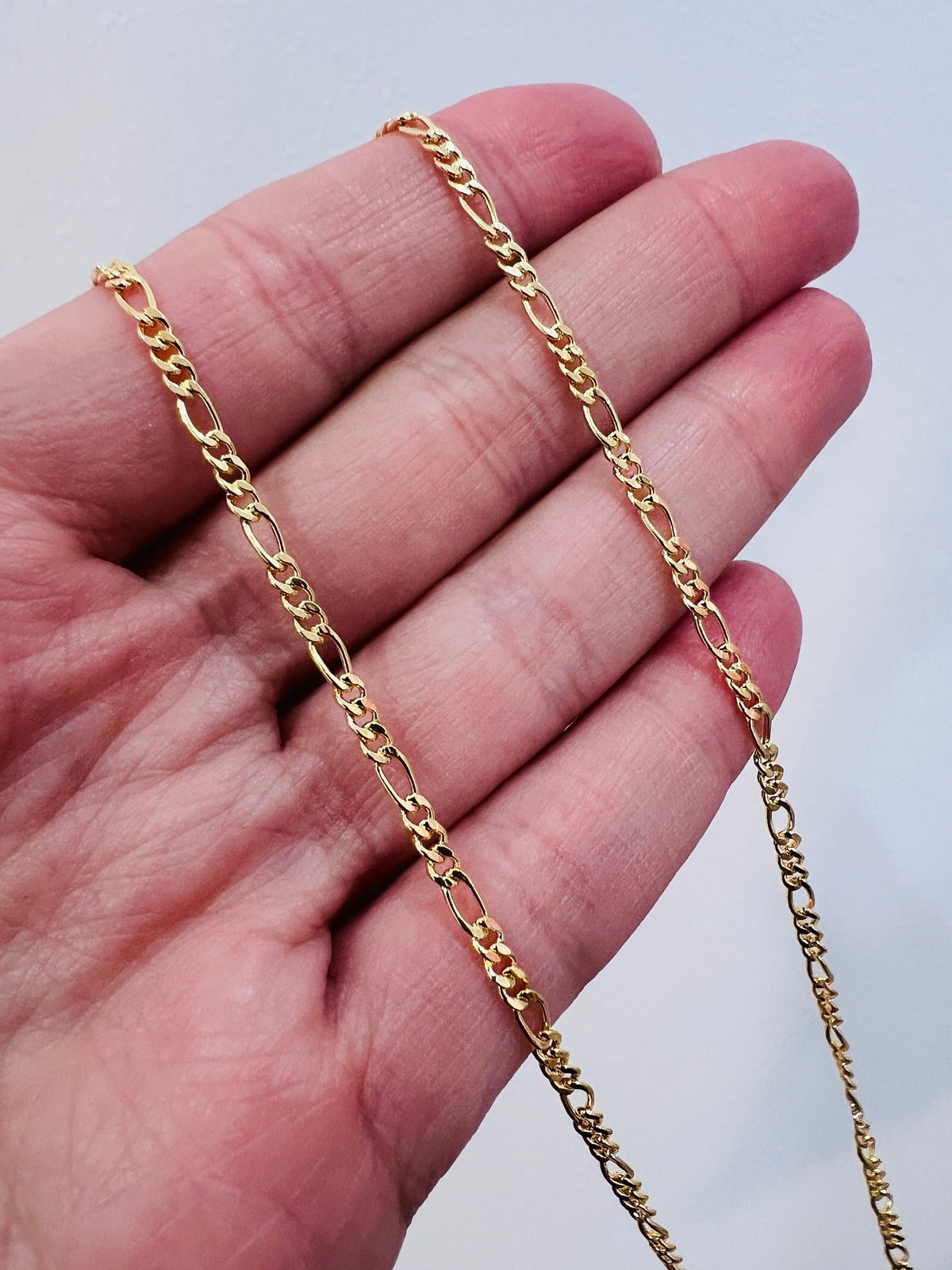 18KT Gold Filled Necklaces, Gold Filled Figaro Necklace | 2mm Chain | 14–24 Inch by HAUS OF MONOGRAM