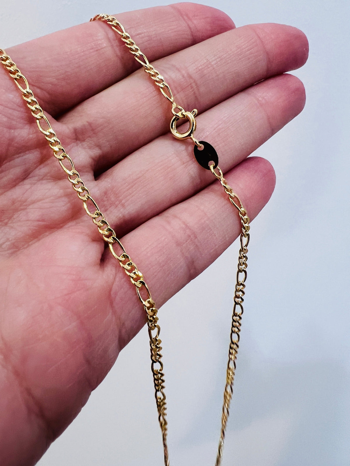 18KT Gold Filled Necklaces, Gold Filled Figaro Necklace | 2mm Chain | 14–24 Inch by HAUS OF MONOGRAM