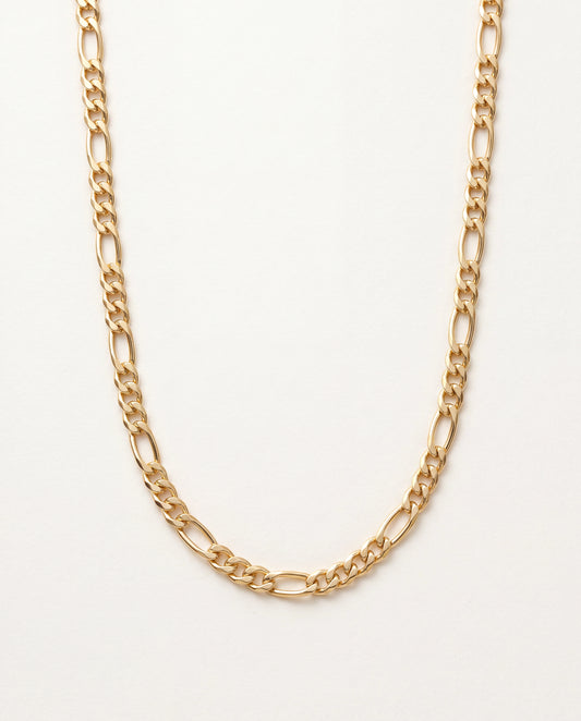 18KT Gold Filled Necklaces, Gold Filled Figaro Necklace | 4mm Bold Chain Shine by HAUS OF MONOGRAM