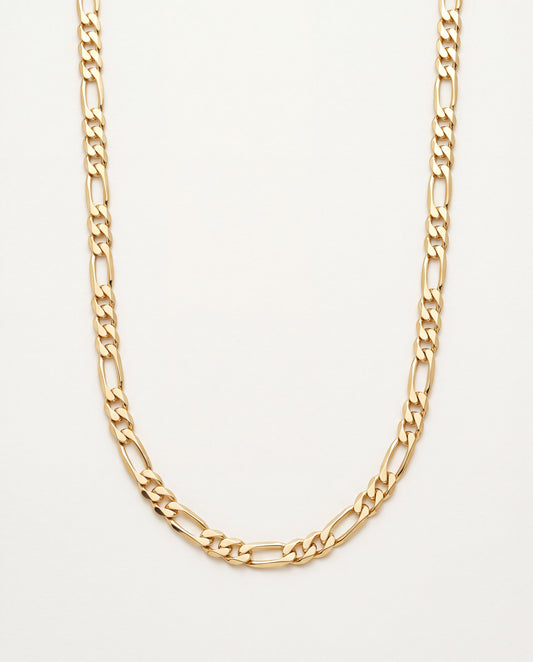 18KT Gold Filled Necklaces, Gold Filled Figaro Necklace | 5.5mm Chain Statement by HAUS OF MONOGRAM