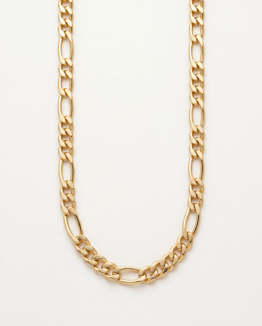 18KT Gold Filled Necklaces, Gold Filled Figaro Necklace | 7mm Chain | 20–24 Inch by HAUS OF MONOGRAM