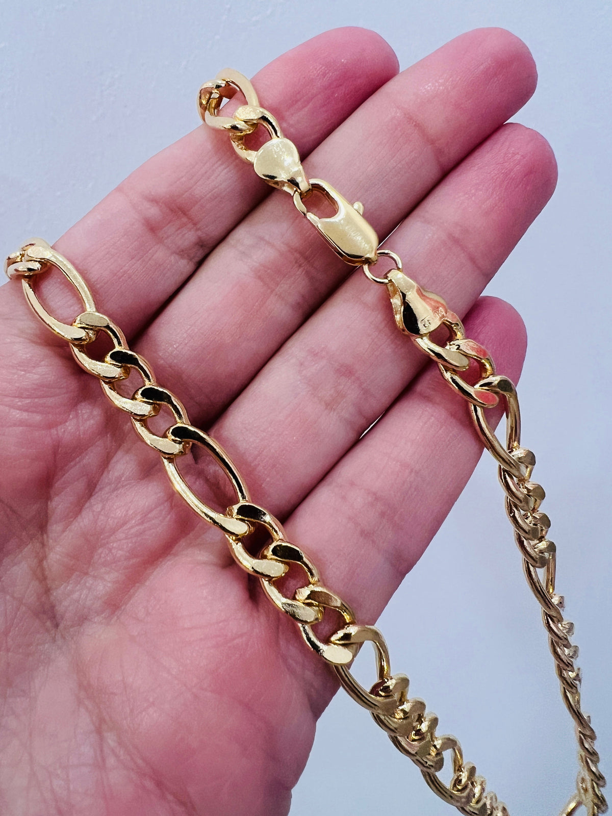 18KT Gold Filled Necklaces, Gold Filled Figaro Necklace | 7mm Chain | 20–24 Inch by HAUS OF MONOGRAM
