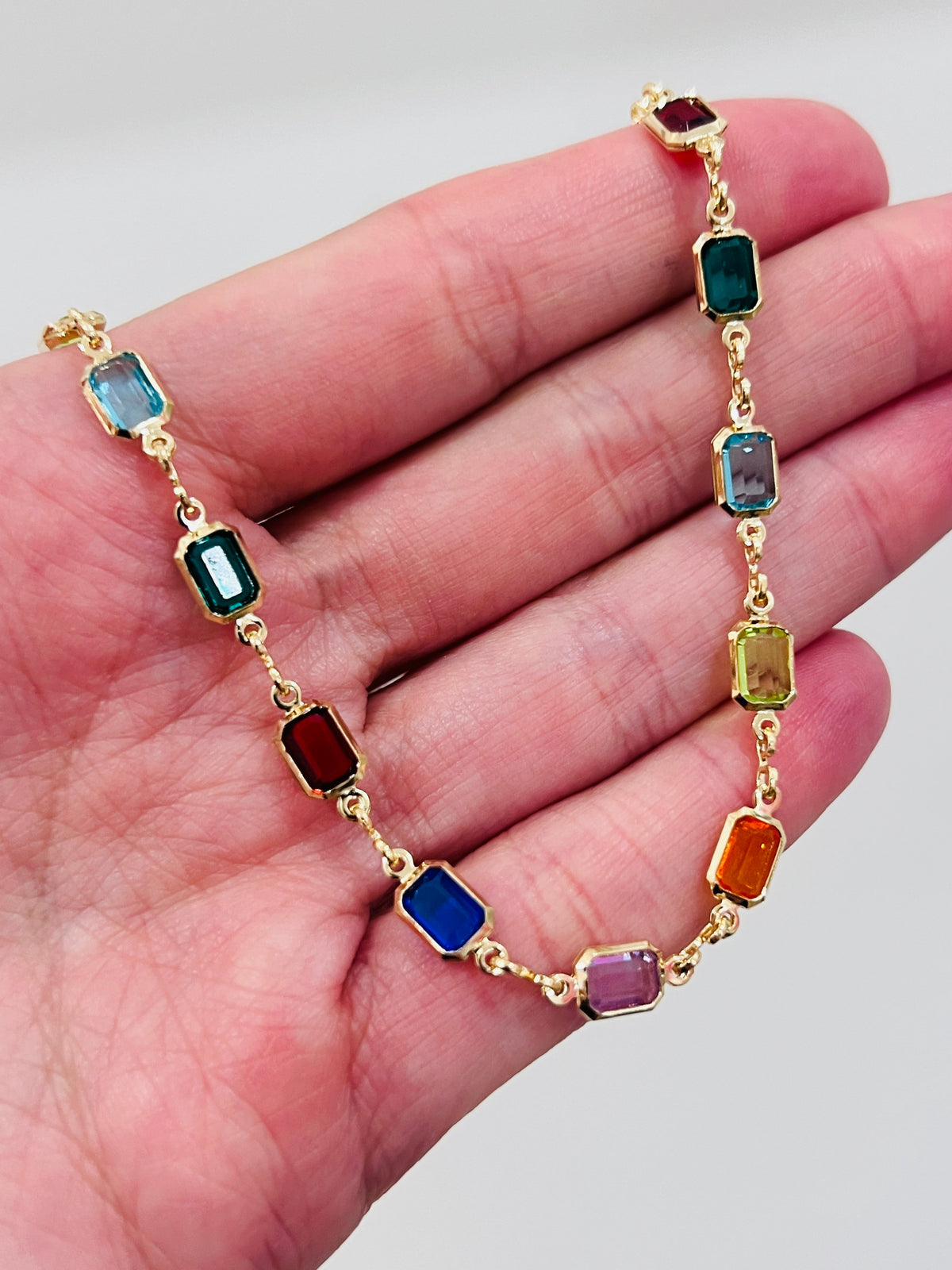 18KT Gold Filled Anklets, Gold Filled Gemstone Anklet | Delicate Sparkle for Every Step by HAUS OF MONOGRAM