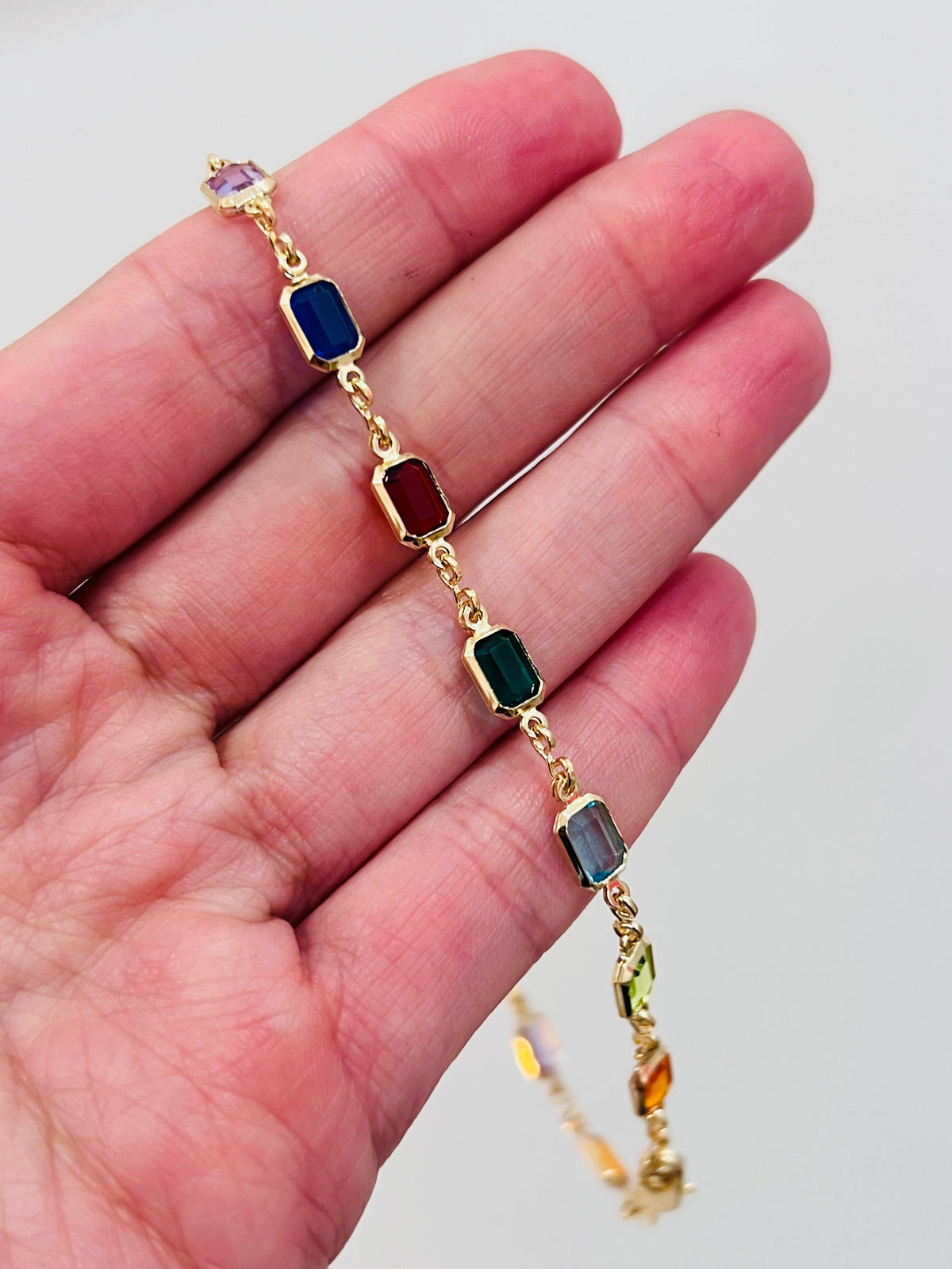 18KT Gold Filled Anklets, Gold Filled Gemstone Anklet | Delicate Sparkle for Every Step by HAUS OF MONOGRAM