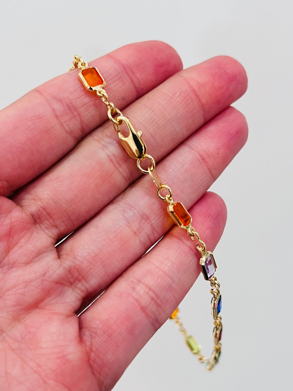 18KT Gold Filled Anklets, Gold Filled Gemstone Anklet | Delicate Sparkle for Every Step by HAUS OF MONOGRAM