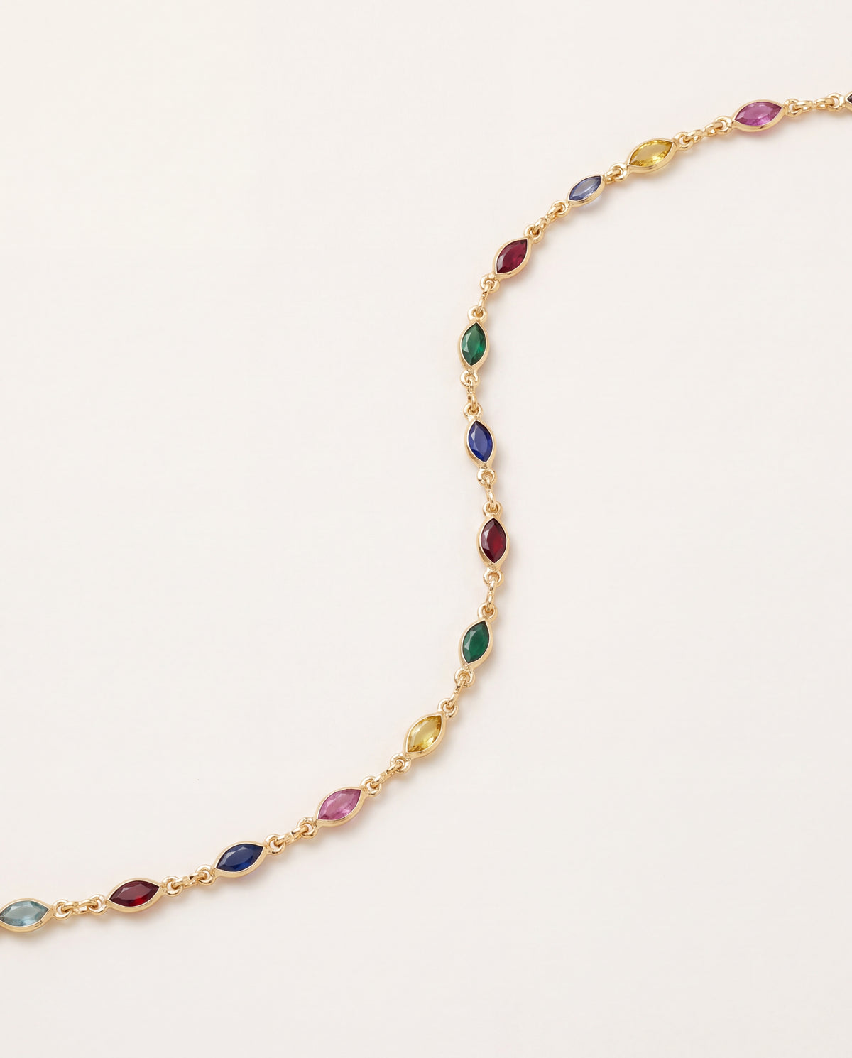 18KT Gold Filled Bracelets, Gold Filled Gemstone Bracelet | 3mm Oval Charm Chain by HAUS OF MONOGRAM