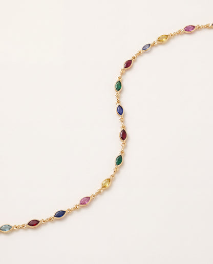 18KT Gold Filled Bracelets, Gold Filled Gemstone Bracelet | 3mm Oval Charm Chain by HAUS OF MONOGRAM