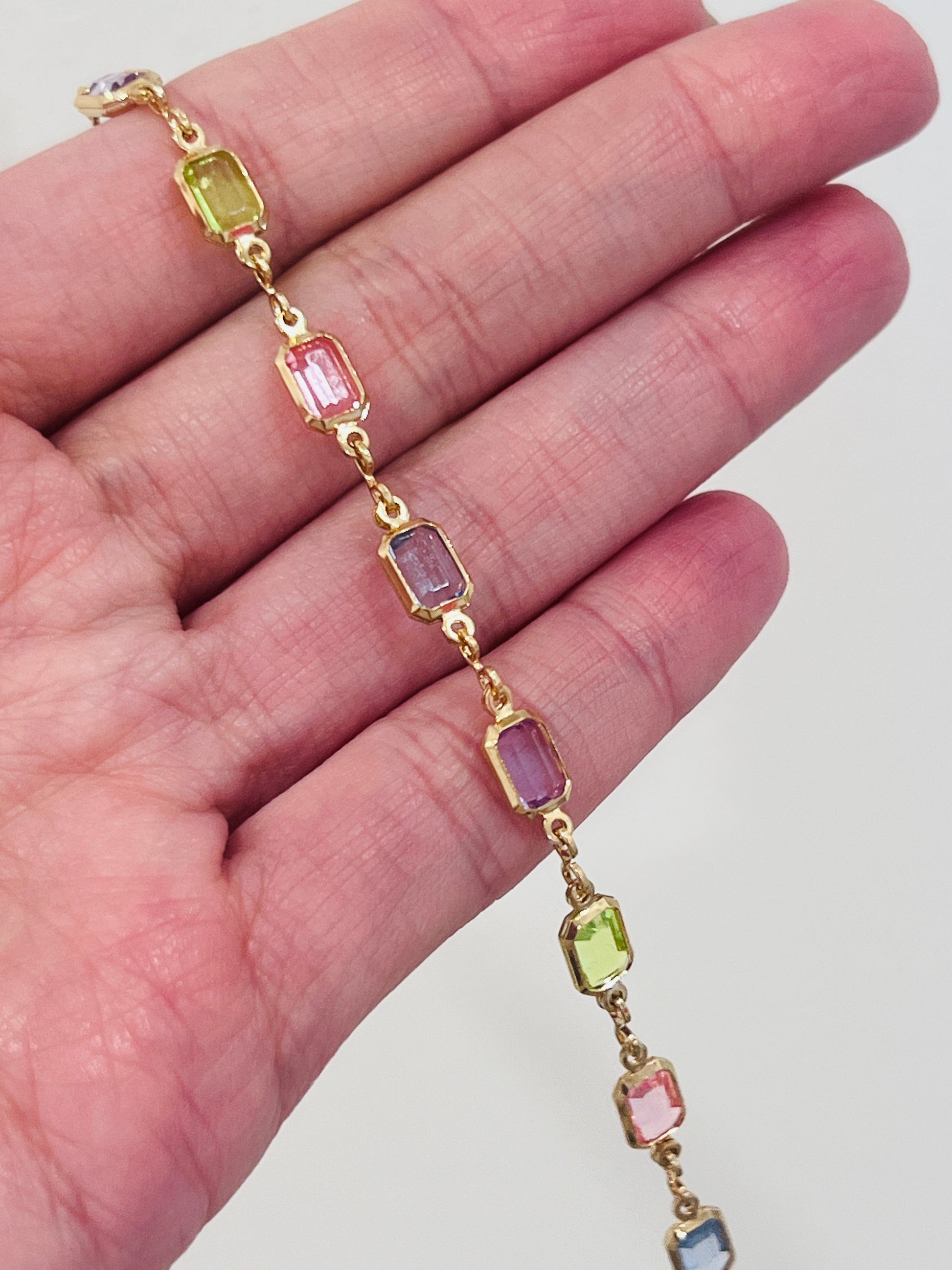 18KT Gold Filled Bracelets, Gold Filled Gemstone Bracelet | Colorful Elegance by HAUS OF MONOGRAM