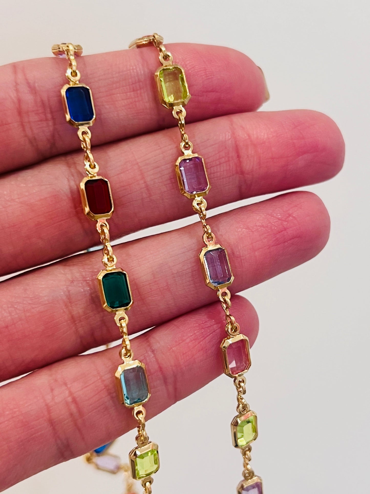 18KT Gold Filled Bracelets, Gold Filled Gemstone Bracelet | Colorful Elegance by HAUS OF MONOGRAM
