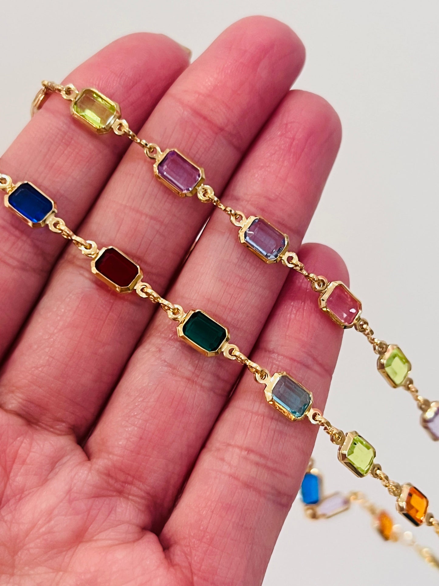 18KT Gold Filled Bracelets, Gold Filled Gemstone Bracelet | Colorful Elegance by HAUS OF MONOGRAM