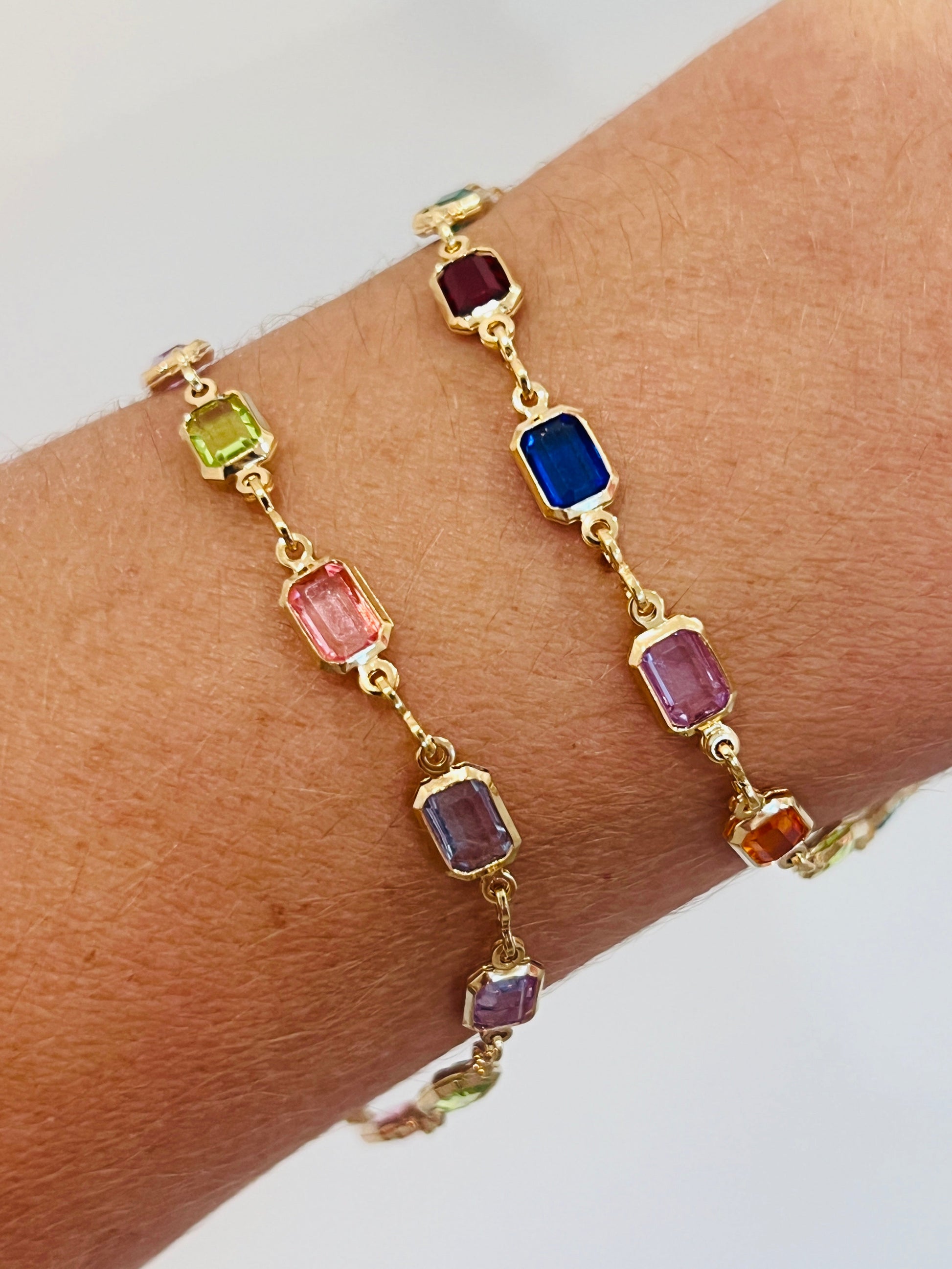 18KT Gold Filled Bracelets, Gold Filled Gemstone Bracelet | Colorful Elegance by HAUS OF MONOGRAM