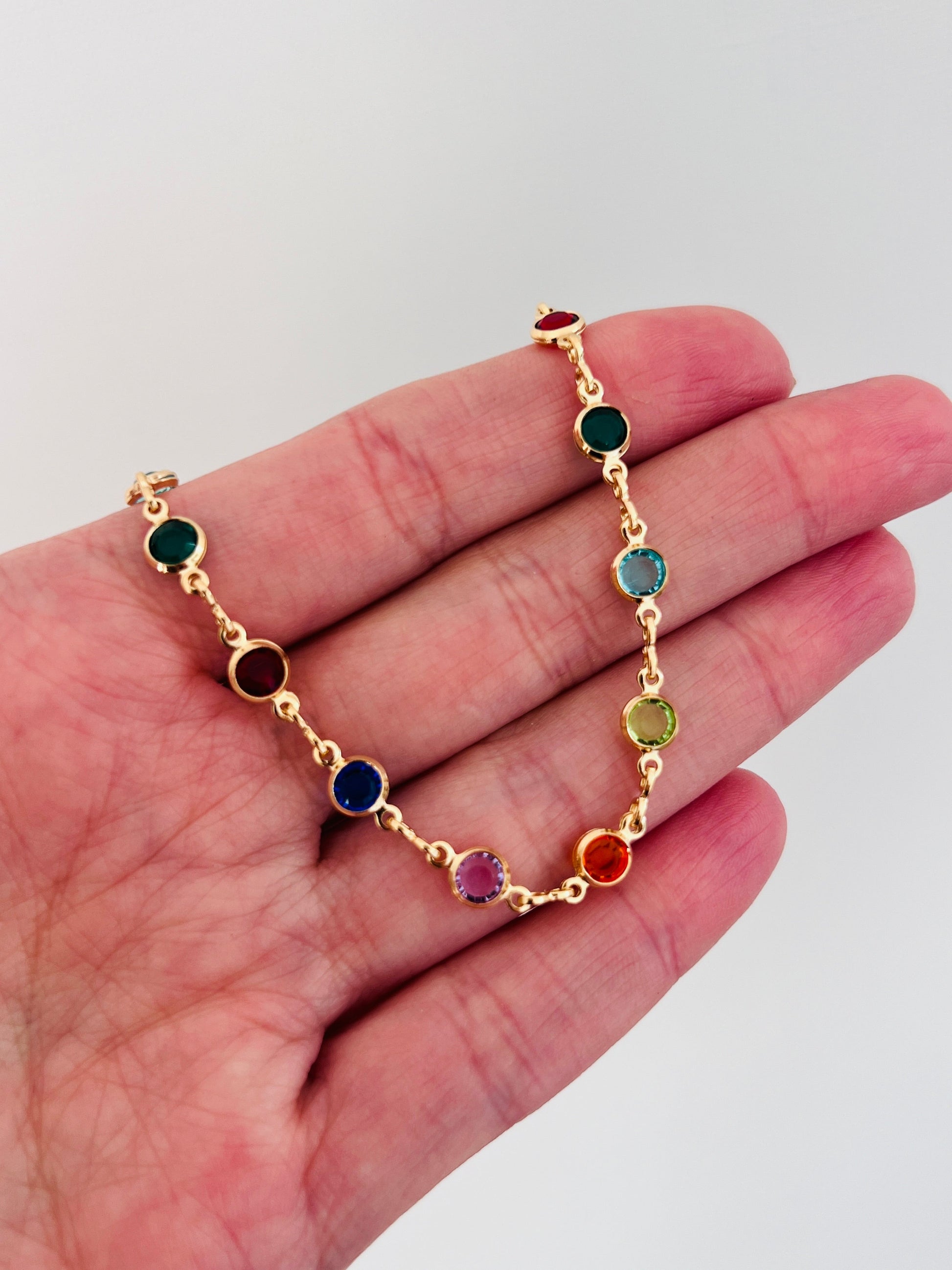 18KT Gold Filled Bracelets, Gold Filled Gemstone Bracelet | Dainty Gold Sparkle Accent by HAUS OF MONOGRAM