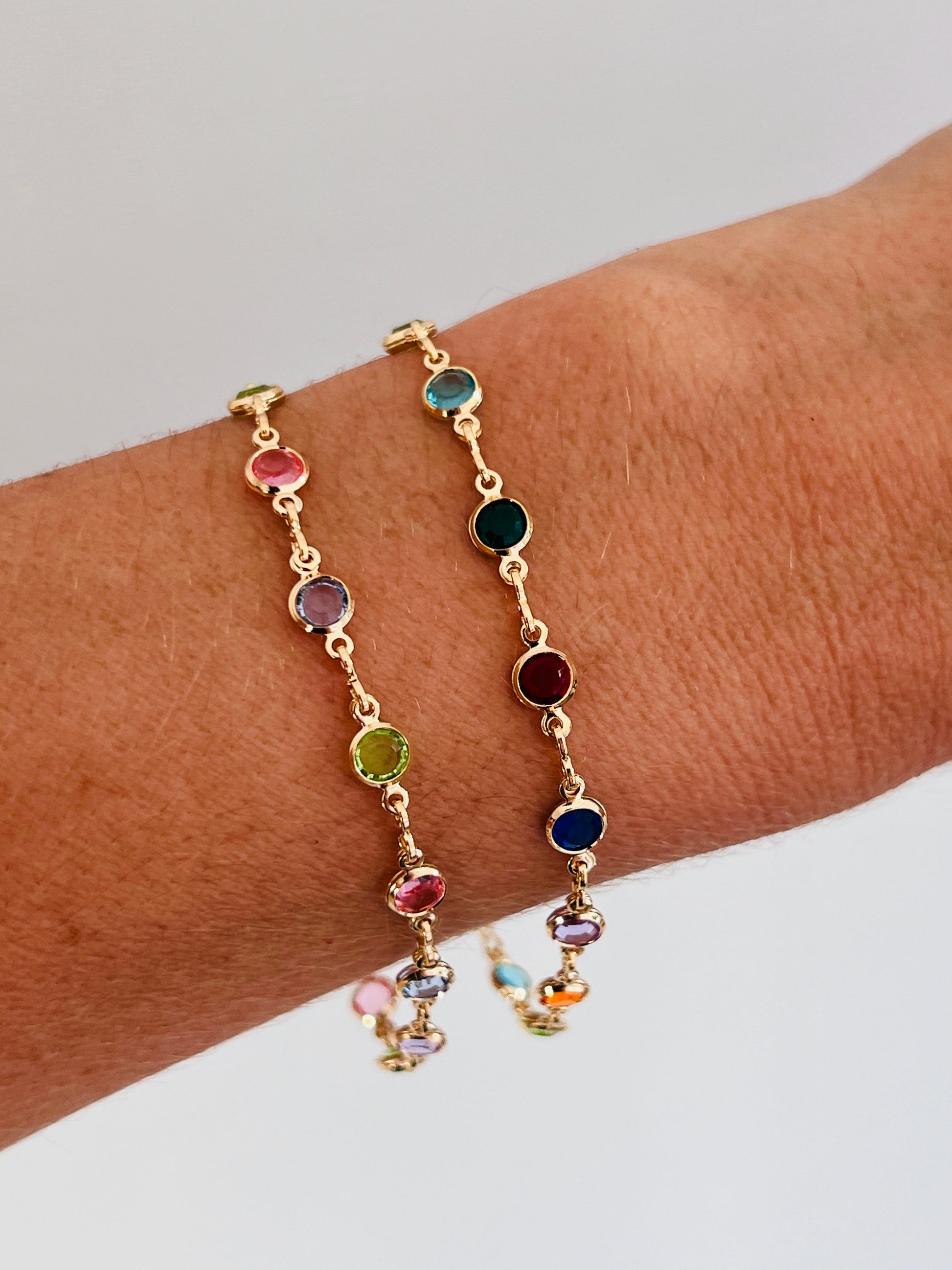 18KT Gold Filled Bracelets, Gold Filled Gemstone Bracelet | Dainty Gold Sparkle Accent by HAUS OF MONOGRAM